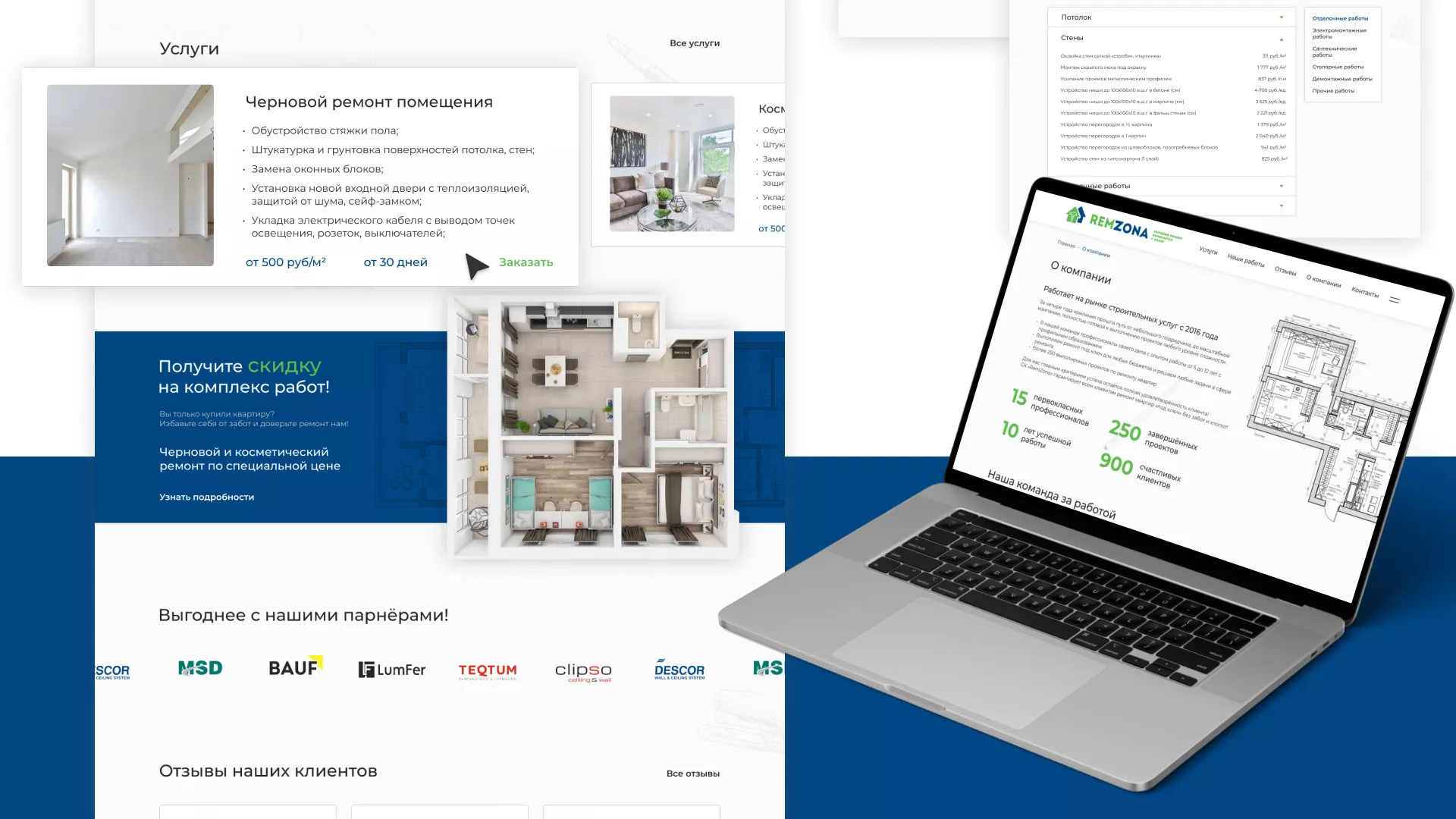 Разработка сайта компании «REMZONA» в Кизеле