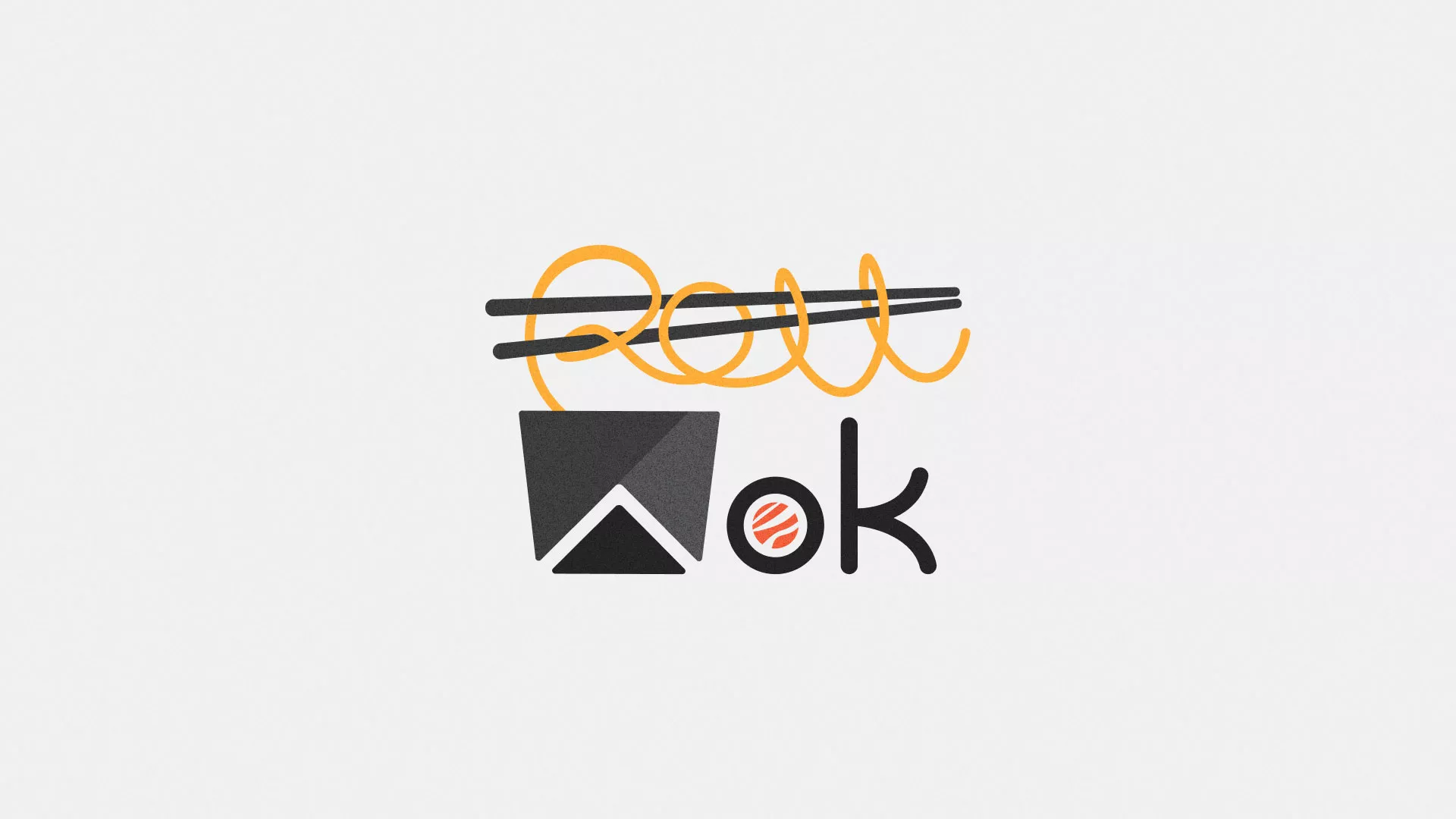 Разработка логотипа суши-бара «Roll Wok Club» в Кизеле