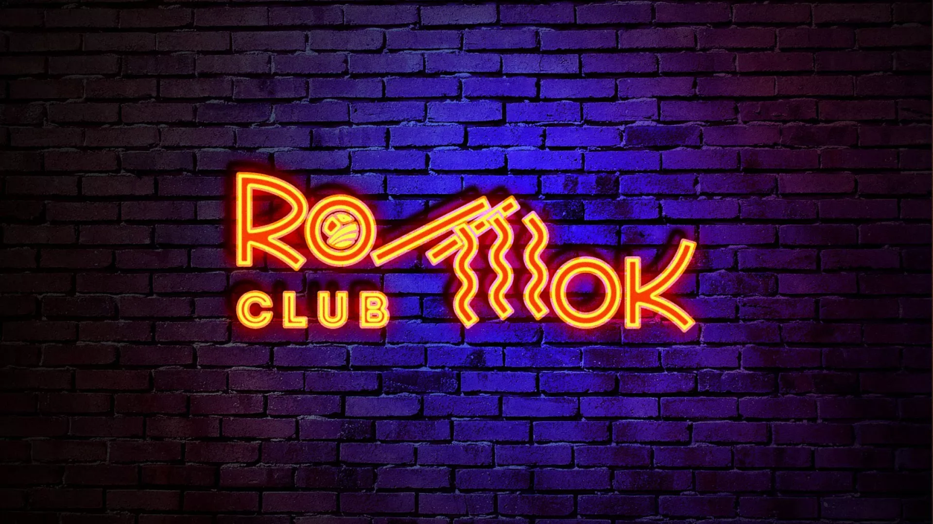 Разработка светящейся интерьерной вывески суши-бара «Roll Wok Club» в Кизеле